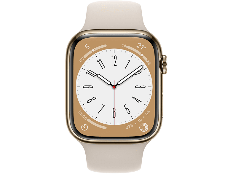 Apple Watch Series 8 GPS + Cellular - Cassa in Acciaio Oro con Cinturino Sport Galassia - 41mm EU