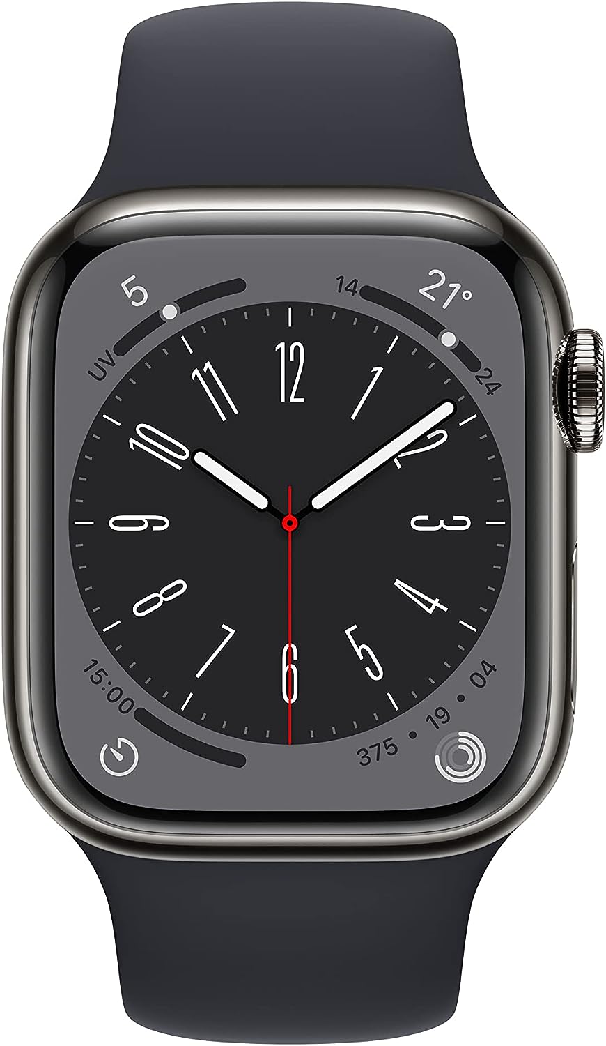 Apple Watch Series 8 GPS + Cellular - Cassa in Acciaio Grafite con Cinturino Sport Mezzanotte - 41mm EU