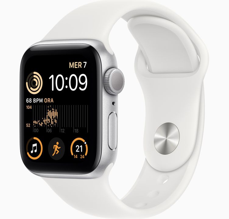 Apple Watch SE GPS - Cassa in Alluminio Argento con Cinturino Sport Bianco - 40mm Italia