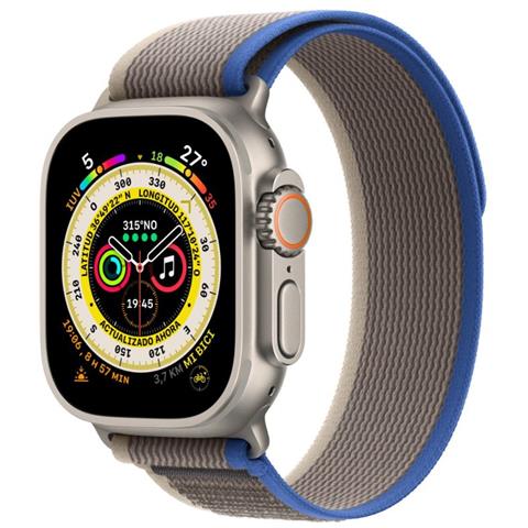 Apple Watch Ultra GPS + Cellular - Cassa in Titanio con Cinturino Blue/Gray Trail - S/M 49mm EU