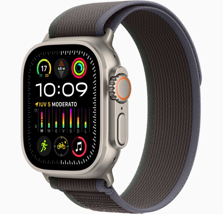 Apple Watch Ultra GPS + Cellular - Cassa in Titanio con Cinturino Nero/Grigio Trail - M/L 49mm Italia