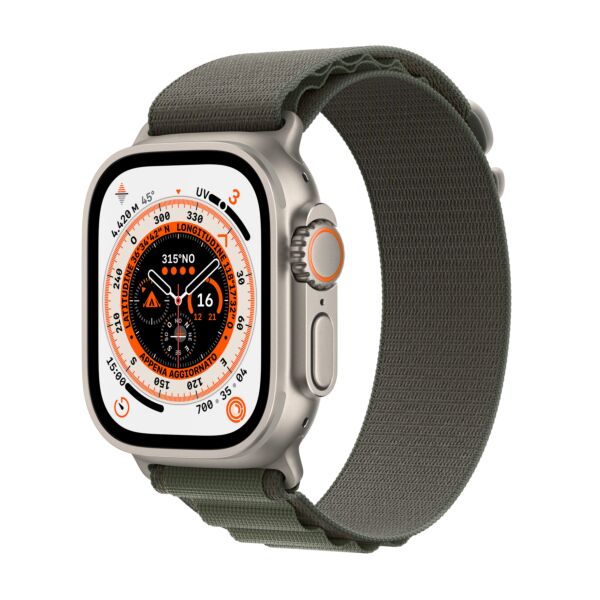Apple Watch Ultra GPS + Cellular - Cassa in Titanio con Cinturino Verde Alpine - Small 49mm EU