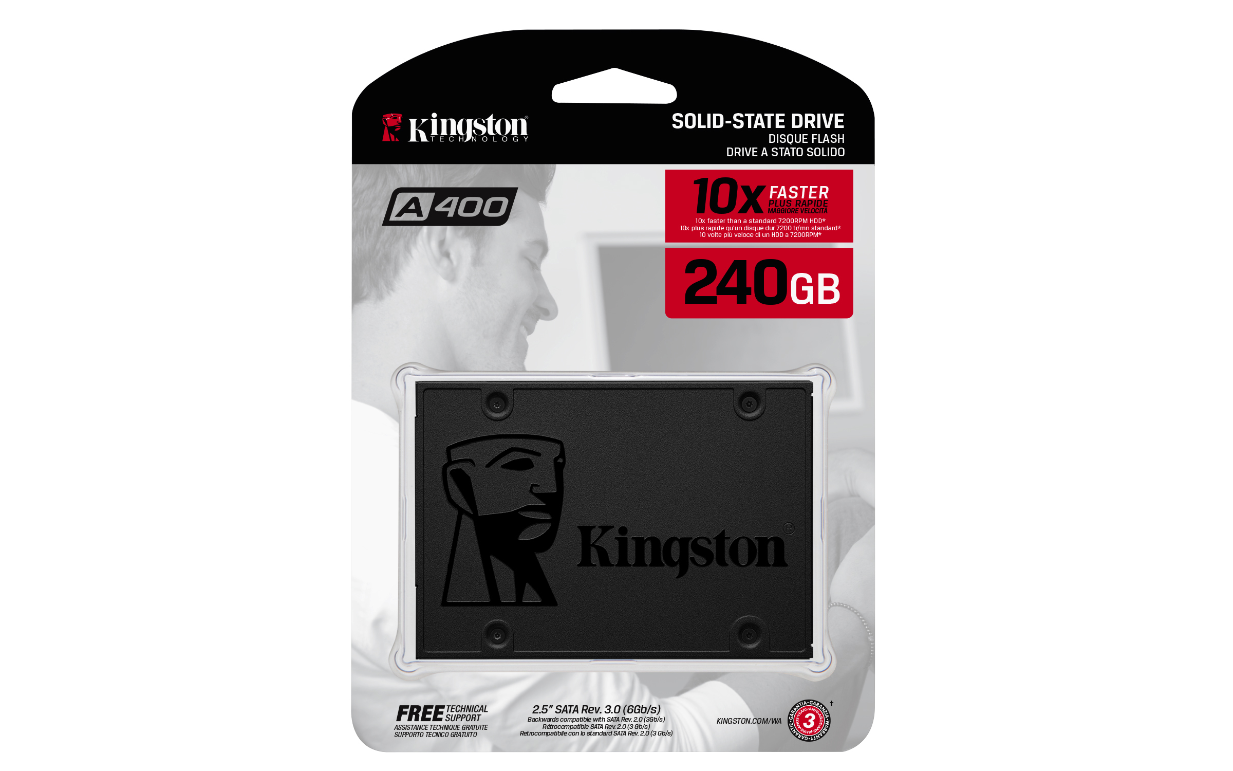 SSD 2,5 240GB SATA III A400 KINGSTON MEMORIA NAND TLC 7MM