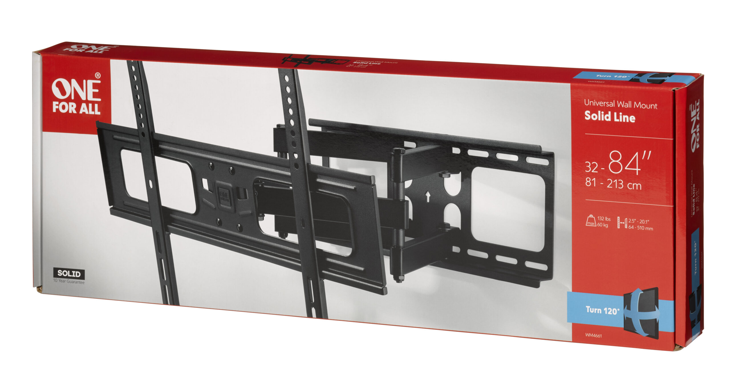STAFFA TV/MONITOR FINO 84 VESA BK MAX60G/600*400 TURN 180